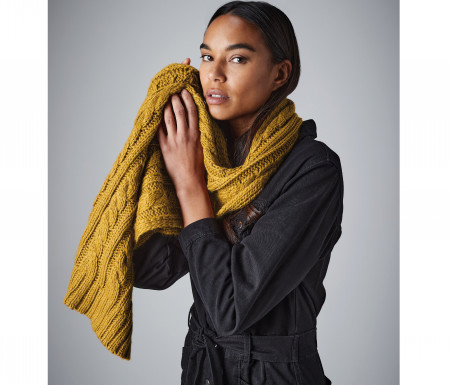 CABLE KNIT MELANGE SCARF